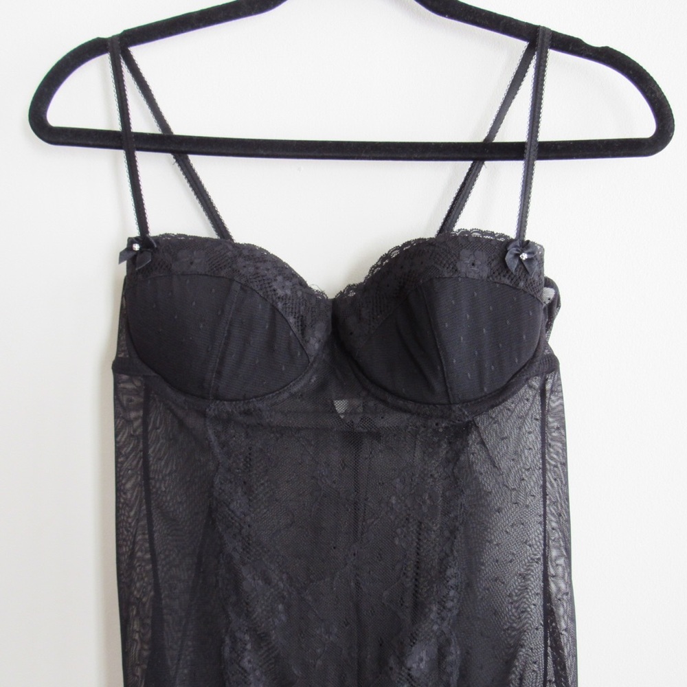H&M black lace babydoll push-up lingerie